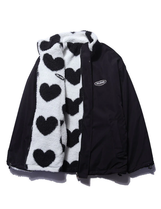 Celeste | Reversible Heart Teddy Jacket