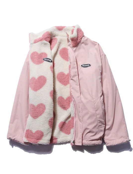 Celeste | Reversible Heart Teddy Jacket