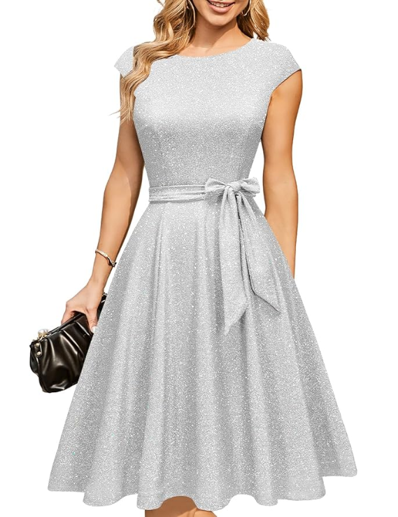 Nora | Sequin Tie Waist Dress