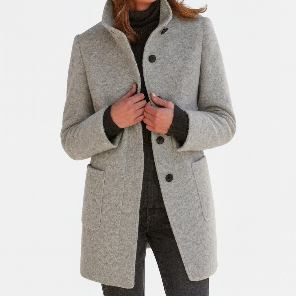 Mae | Ladies Coat with High Collar